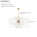 Dandelion golden ball starburst chandelier gold & white dining room