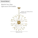 Dandelion golden ball starburst chandelier gold & white dining room