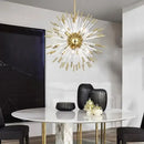 Dandelion golden ball starburst chandelier gold & white dining room