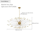 Dandelion golden ball starburst chandelier gold & white dining room