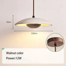 Danish cream stone and wood pendant lamp for bedroom