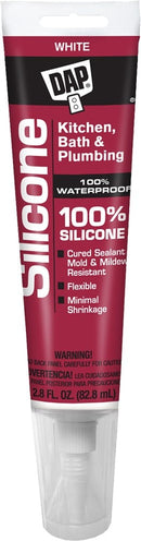 Dap 00750 2.8oz White 100% Silicone Kitchen & Bath Sealant (formerly 00680)