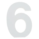 Courier Font White Color Wooden Number 6 (6 Inches)