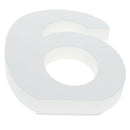 Courier Font White Color Wooden Number 6 (6 Inches)