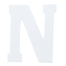 Courier Font White Color Wooden Letter N (6 Inches)