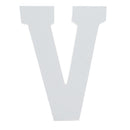 Courier Font White Color Wooden Letter V (6 Inches)