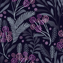 Dark Berries and Leaves Wallpaper