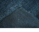 Dark Blue 2x3 Hand Knotted Solid Blue Rug made with Art Silk | N6623