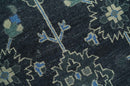 Dark Blue and Beige 5.6x8.6 Hand Knotted Traditional Oushak wool area rug