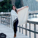 Dark Blue Striped Handwoven Turkish Towel