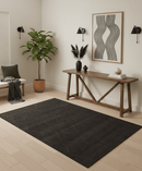 Dark Brown and Ivory Modern Stripes Pattern Hand knotted 5x7 wool and Art Silk Area Rug