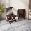 Dark brown bamboo low stool folding living room chair