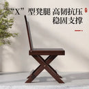 Dark brown bamboo low stool folding living room chair