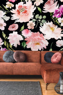 Dark Cute Flowers Wallpaper Mural