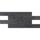 Dark Flow Matte 2 3/4x11 1/2 Brick Mesh Mount Porcelain Mosaics 12x24