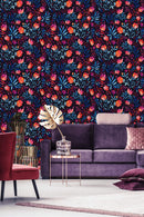 Modish Dark Flowers Wallpaper Smart
