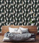 Dark Geometric Marble Wallpaper