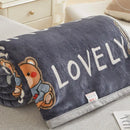 DecorBites™ Cartoon Print Flannel Sofa Cover – Lightweight Plush Blanket for Adults