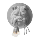 Dark gray decorbites bulldog resin wall lamp for living room decor