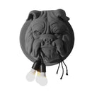 Dark gray decorbites bulldog resin wall lamp for living room decor