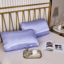 Dark gray imitation silk elastic band pillowcase set bedroom bedding