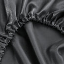Dark gray imitation silk elastic band pillowcase set bedroom bedding