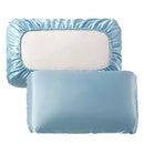 Dark gray imitation silk elastic band pillowcase set bedroom bedding