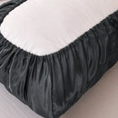 Dark gray imitation silk elastic band pillowcase set bedroom bedding