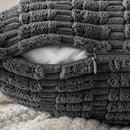 Dark gray ribbed corduroy pillow cover living room cushion case