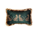 Dark green velvet leopard cheetah print cushion cover living room