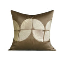 Dark orange geometric leather lumbar pillow cover bedroom decor