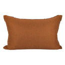 Dark orange geometric leather lumbar pillow cover bedroom decor