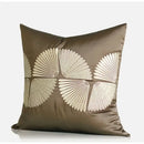 Dark orange geometric leather lumbar pillow cover bedroom decor