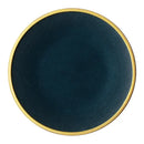 Dark teal gold rimmed ceramic dinnerware set – dining room plates