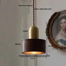 Dark wood and glass led pendant lamp for dining room