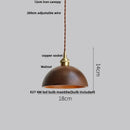 Dark wood and glass led pendant lamp for dining room