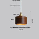 Dark wood and glass led pendant lamp for dining room