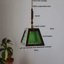 Dark wood and glass led pendant lamp for dining room