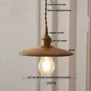 Dark wood and glass led pendant lamp for dining room