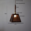 Dark wood and glass led pendant lamp for dining room