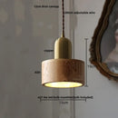 Dark wood and glass led pendant lamp for dining room