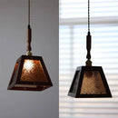 Dark wood and glass led pendant lamp for dining room