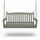 SimplyPoly 4 Foot Amish Made Mission Recycled Plastic Porch Swing, Birchwood Wood Grain