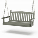 SimplyPoly 4 Foot Amish Made Mission Recycled Plastic Porch Swing, Birchwood Wood Grain