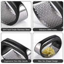 Garlic Press, Stainless Steel, Manual Grinding Curved Ginger Crusher