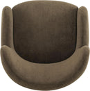 Brown Velvet Wingback Chair With Contoured Backrest
