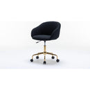 Mesh Fabric Home Office 360Swivel Chair Adjustable Height With Gold Metal Base,Black