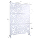 Outdoor & Indoor Metal Privacy Screen 76' H×48' W in White, Freestanding Decorative Panels for Deck, Balcony, Patio, Lawn, and Garden