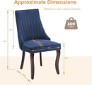 Blue Linen Dining Chairs Set Of 4 With Channel Tufting