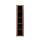 Display Cabinet with Glass Doors, Curio Storage Cabinet with 5 Shelves, Bookcase with LED Lights